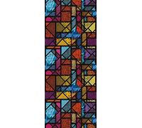 A.Monamour Adesivo Porta Autoadesiva Motivo A Mosaico di Rettangoli di Diverse Trame di Piastrelle Vinile PVC Adesivi per Porte Interne 3D Pellicola Adesiva Poster Sticker Murale Parete