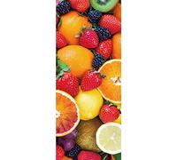 A.Monamour Adesivo Porta Autoadesiva Sfondo di Frutti Colorati con Fragola Limone Arancia Vinile PVC Adesivi per Porte Interne 3D Pellicola Adesiva Poster Sticker Murale Parete Carta da Parati