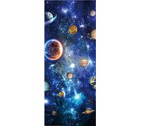 A.Monamour Adesivo Porta Autoadesiva Stelle Pianeti E Galassie Nello Spazio Esterno Vinile PVC Adesivi per Porte Interne 3D Pellicola Adesiva Poster Sticker Murale Parete Carta da Parati