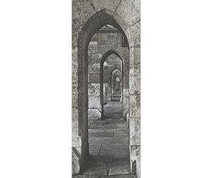 A.Monamour Adesivo Porta Autoadesiva Un Certo Numero di Archi Arco della Cattedrale di Ratisbona Vinile PVC Adesivi per Porte Interne 3D Pellicola Adesiva Poster Sticker Murale Parete Carta da Parati