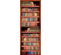 A.Monamour Adesivo Porta Autoadesiva Vecchia Libreria Libreria Armadio Libreria Scena Libreria Vinile PVC Adesivi per Porte Interne 3D Pellicola Adesiva Poster Sticker Murale Parete Carta da Parati