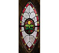 A.Monamour Adesivo Porta Autoadesiva Vetrata Ornamentale in Una Chiesa Medievale Vinile PVC Adesivi per Porte Interne 3D Pellicola Adesiva Poster Sticker Murale Parete Carta da Parati