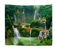 A.Monamour Arazzo da Parete Grande Cascata Di Detian Nella Montagna Della Foresta Verde Del Paesaggio Naturale Del Guangxi Telo Arazzi Tappezzeria Decorazione da Parete per Camera da Letto 180x230cm