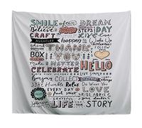A.Monamour Arazzo da Parete Grande Lettere Inglesi Frase Graziosi Graffiti Telo Arazzi Tappezzeria Decorazione da Parete per Soggiorno Camera da Letto Dormitorio 130x153cm