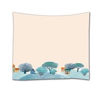 A.Monamour Arazzo da Parete Grande Mandala Acquerello Scena Della Città Casa Sull'Albero Sfondo Rosa Stampa Telo Tessuto Tenda Tovaglia Copriletto Copridivano Arazzi Murale Decorazione