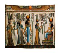 A.Monamour Arazzo da Parete Grande Mandala Arredamento Egiziano Papiro Egiziano Che Mostra La Regina Nefertari Che Fa Un'Offerta A Iside Immagine Telo Tessuto Tenda Tovaglia Arazzi Murale Decorazione