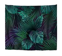 A.Monamour Arazzo da Parete Grande Mandala Esotica Tropicale Verde Monstera Foglie Di Palma Sfondo Scuro Immagine Disegnata A Mano Telo Tessuto Tenda Tovaglia Copriletto Arazzi Murale Decorazione