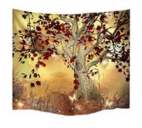 A.Monamour Arazzo da Parete Grande Mandala Halloween Ha Incantato La Farfalla Fata Mistica Dell'Albero Contorto Stampa Telo Tessuto Tenda Tovaglia Copriletto Copridivano Arazzi Murale Decorazione