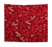 A.Monamour Arazzo da Parete Grande Mandala Le Parole Amano Il Rosso E Il Bianco Su Uno Sfondo Luminoso Telo Tessuto Tenda Tovaglia Copriletto Copridivano Arazzi Murale Decorazione 180x230cm