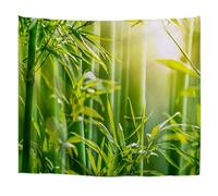 A.Monamour Arazzo da Parete Grande Mandala Luce Del Sole Attraverso La Foresta Di Bambù Verde Natura Paesaggio Arte Stampa Telo Tessuto Tenda Tovaglia Copriletto Copridivano Arazzi Murale Decorazione