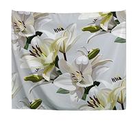 A.Monamour Arazzo da Parete Grande Mandala Motivo Floreale Madonna Giglio Telo Tessuto Tenda Tovaglia Copriletto Copridivano Arazzi Murale Decorazione 102x153cm