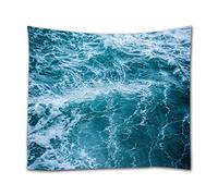 A.Monamour Arazzo da Parete Grande Mandala Oceano Tempesta Onde Del Mare Blu Acqua Trama Arte Astratta Stampa Telo Tessuto Tenda Tovaglia Copriletto Copridivano Arazzi Murale Decorazione