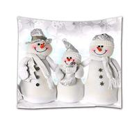 A.Monamour Arazzo da Parete Grande Mandala Simpatico Pupazzo Di Neve Famiglia Mano Nella Mano Sfondo Fiocco Di Neve Stampa Telo Tessuto Tenda Tovaglia Copriletto Copridivano Arazzi Murale Decorazione