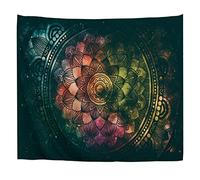 A.Monamour Arazzo da Parete Mandala Disegno Della Mandala Dell'Acquerello Con Sfondo Colorato Galassia Di Stelle Telo Tessuto Tenda Tovaglia Copriletto Copridivano Arazzi Murale Decorazione 180x200cm