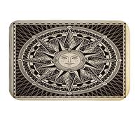 A.Monamour Tappetino per Il Bagno Antiscivolo Assorbente Classico Vintage Rotondo Nautico Sole Rosa Dei Venti Ornamenti Etnici Tappeto Tappetini Doccia Passatoia da Cucina Zerbino Tappeti Cameretta