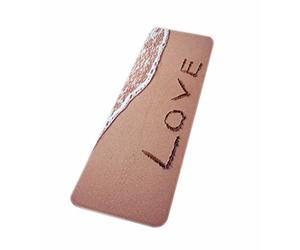 A.Monamour Tappetino per Il Bagno Antiscivolo Assorbente Morbido Lettere D'Amore Romantiche Scritte Su Uno Scenario Marino Di Spiaggia Di Sabbia Art Tappeto Tappetini Doccia Cucina Zerbino 40x120cm