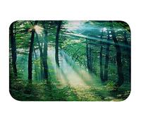 A.Monamour Tappetino per Il Bagno Antiscivolo Assorbente Morbido Luce Del Sole Attraverso La Foresta Verde Alberi Natura Paesaggio Stampa Lavabile Tappeto Tappetini Doccia Cucina Zerbino 40x120cm