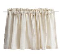 A.Monamour Tenda Corta per Finestra Piccola in Cotone Beige e Lino Trasparente - Bistrot Caffè Mezza Mantovana a Vetro, Pannello per Cucina, Porta Armadio e Lavandino