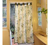 A.Monamour Tenda Corta per Finestra Piccola Rustico Fiori Lilla Cotone Lino Opaco Tendina Tenda da Cucina Bistrot Caffè Mezza Tenda Mantovana Tenda a Vetro Tenda a Pannello Tenda Lavandino