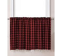 A.Monamour Tenda Corta per Finestra Piccola Rustico Motivo A Scacchi A Quadri Rosso Tendina Tenda da Cucina Bistrot Caffè Mezza Tenda Mantovana Tenda a Vetro Tenda a Pannello Tenda Porta Armadio