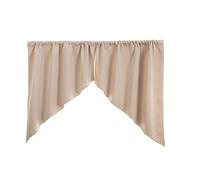 A.Monamour Tenda Corta per Finestra Piccola Swag Tenda Triangolare Solida Beige Oscurante Tendina Tenda da Cucina Bistrot Caffè Mezza Tenda Mantovana Tenda a Vetro Tenda a Pannello Tenda Porta Armadio