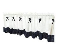 A.Monamour Tenda Corta per Finestra Piccola Tenda In Voile Trasparente Con Fiocco A Balze Blu Navy Tendina Cucina Bistrot Caffè Mezza Tenda Mantovana Tenda a Vetro Tenda a Pannello Tenda Porta