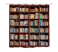 A.Monamour Tenda da Doccia Impermeabile In Poliestere Tessuto Libri In Libreria Scaffale Libreria Sfondo Antimuffa Lavabile Resistente Tende per Doccia Tenda della Vasca da Bagno con 12 Ganci