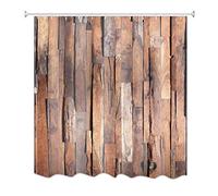 A.Monamour Tenda da Doccia Impermeabile In Poliestere Tessuto Pavimento In Assi Di Legno Verticale Vecchio Grunge Invecchiato Rustico 3D Antimuffa Tende per Doccia Tenda della Vasca da Bagno