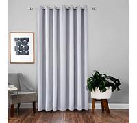 A.Monamour Tenda Oscurante con Occhielli per Interni Termiche Isolante Solida Tendina Finestra Tenda a Vetro Tenda a Pannello Tenda Porta Armadio per Soggiorno Camera da Letto 1 pezzo grigio bianco