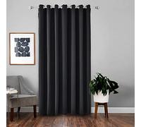 A.Monamour Tenda Oscurante con Occhielli per Interni Termiche Isolante Solida Tendina Finestra Tenda a Vetro Tenda a Pannello Tenda Porta Armadio Lavandino per Soggiorno Camera da Letto 1 pezzo nero