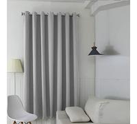 A.Monamour Tenda Oscurante con Occhielli per Interni Termiche Isolante Solida Tendina Finestra Tenda a Vetro Tenda a Pannello Tenda Porta Armadio per Soggiorno Camera da Letto 1 pezzo grigio chiaro