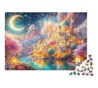 A Moonlit Magical City by The Water Puzzle Da 1000 Pezzi Dreamy City Perfetto Regalo Per Ragazzi, Ragazze, Uomini E Donne 52x38cm/1000pcs