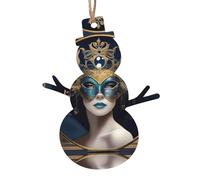 A MoonlitMasquerade Ornamenti in legno per albero di Natale a forma di pupazzo di neve, 1 pezzo, decorazioni vintage per la casa e le vacanze