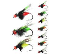 a Mosca Secca con Mosca, Esche a Mosca, 10 Fluorescenti per Trota - Esche da Secche in Superficie, Kit Animato di a Mosca in Acqua Salata per spigolo, Trota