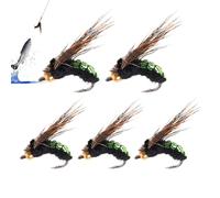 a mosca secca, mosca a gancio volante, piccola esca da a mosca con amo, kit di assortimento di per la a mosca, 5 pezzi, per bar, trota, salmone, gancio a m