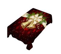 A/N Cratone - Tovaglia natalizia in tela cerata, 150 x 210 cm, colore rosso