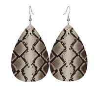 Â€Œnatural Snake Skin Pattern With Earthy Tones Design Orecchini Penzolare Orecchini In Pelle Moda Accessori Per Donna Cosplay
