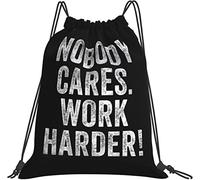 A nessuno importa lavorare di più Allenamento motivazionale Regali da palestra Borsa da palestra nera Borsa con coulisse con chiusura con cordino per la raccolta di giocattoli Accessori sportivi da vi