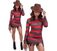 A Nightmare On Elm Street Freddy Krueger Abito Ufficiale Donna Halloween Fancy D