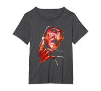 A Nightmare on Elm Street Freddy's Face Maglietta, Donna Plus-Size, Grigio Scuro, 5X