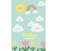 A notebook with a cover featuring the vibrant atmosphere of a sunny day sky on a pastel green background.: A lined notebook with 120 pages, size 6"x9"