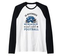 A Novembre indossiamo Il Blu e guardiamo Il Calcio Maglia con Maniche Raglan