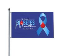A novembre, mese di sensibilizzazione sul diabete, bandiera decorativa da 3 x 5 piedi, bandiera bifacciale per esterni/interni