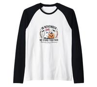 A Novembre Stiamo Insieme Consapevolezza del Cancro al Pancreas Maglia con Maniche Raglan