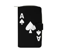 A of Spades Poker Carino Portafoglio Lungo Grande Capacità Portafoglio Fibbia Borsa Blocco Poker Poker Borsa per Bill Cash Coin Card Key Purse, Stile:, 19.7x11x3.5cm, Per tutte le stagioni