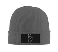 A Ok Hand Black Uomo Donna Skull cap Elastico Berretto Beanie in Maglia Caldo Watch cap per Arrampicata Corsa Tutte Le Stagioni