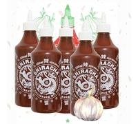 A-One Sriracha, salsa all'aglio, 5 x 500 ml, salsa al peperoncino extra Garlic, confezione da 5 pezzi, salsa al peperoncino, salse condite - Ottimo su piatti alla griglia