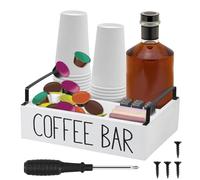 A Organizzatore della stazione di caffè 4 Compartments Organizzatore di accessori per bar con 2 manici per caffettiera Peso di portata Canescca di organizzatore di caffè versatile per arredamento bar