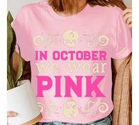 A ottobre indossiamo la maglietta da donna Pink Skull Breast Cancer...