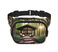 A Outdoor Escape - Marsupio quadrato a doppio strato con cinghia regolabile per attività all'aperto, nero, taglia unica, Nero , Taglia unica